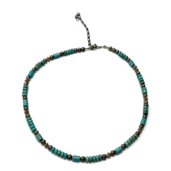 Vintage Native American Royston Turquoise, Chrysocolla & Sterling Silver — EUC - Picture 2 of 6